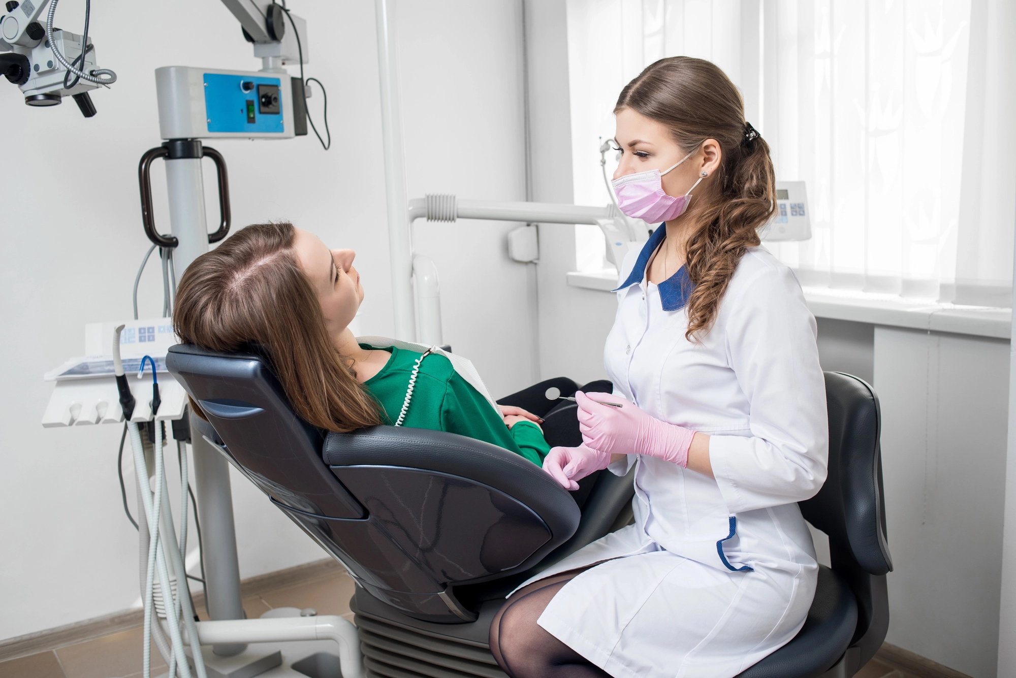 woman-receiving-treatment-at-a-dentist-in-Cary-NC